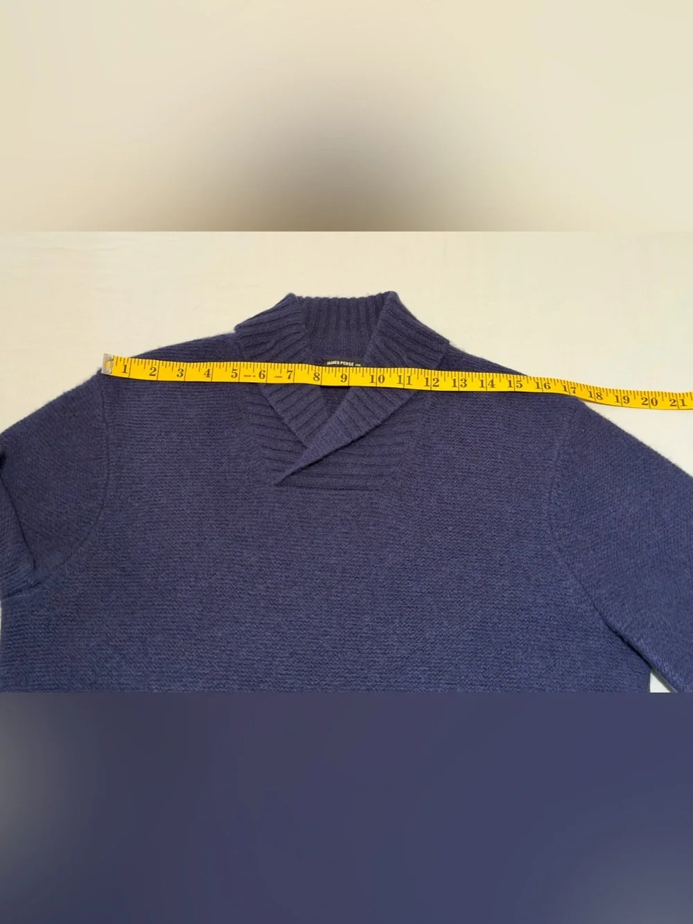 James Perse Los Angeles 100% Cashmere Shawl Collar Sweater Size 1 (S) Navy Blue